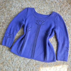 Vintage Purple Tulip Knit Sweater